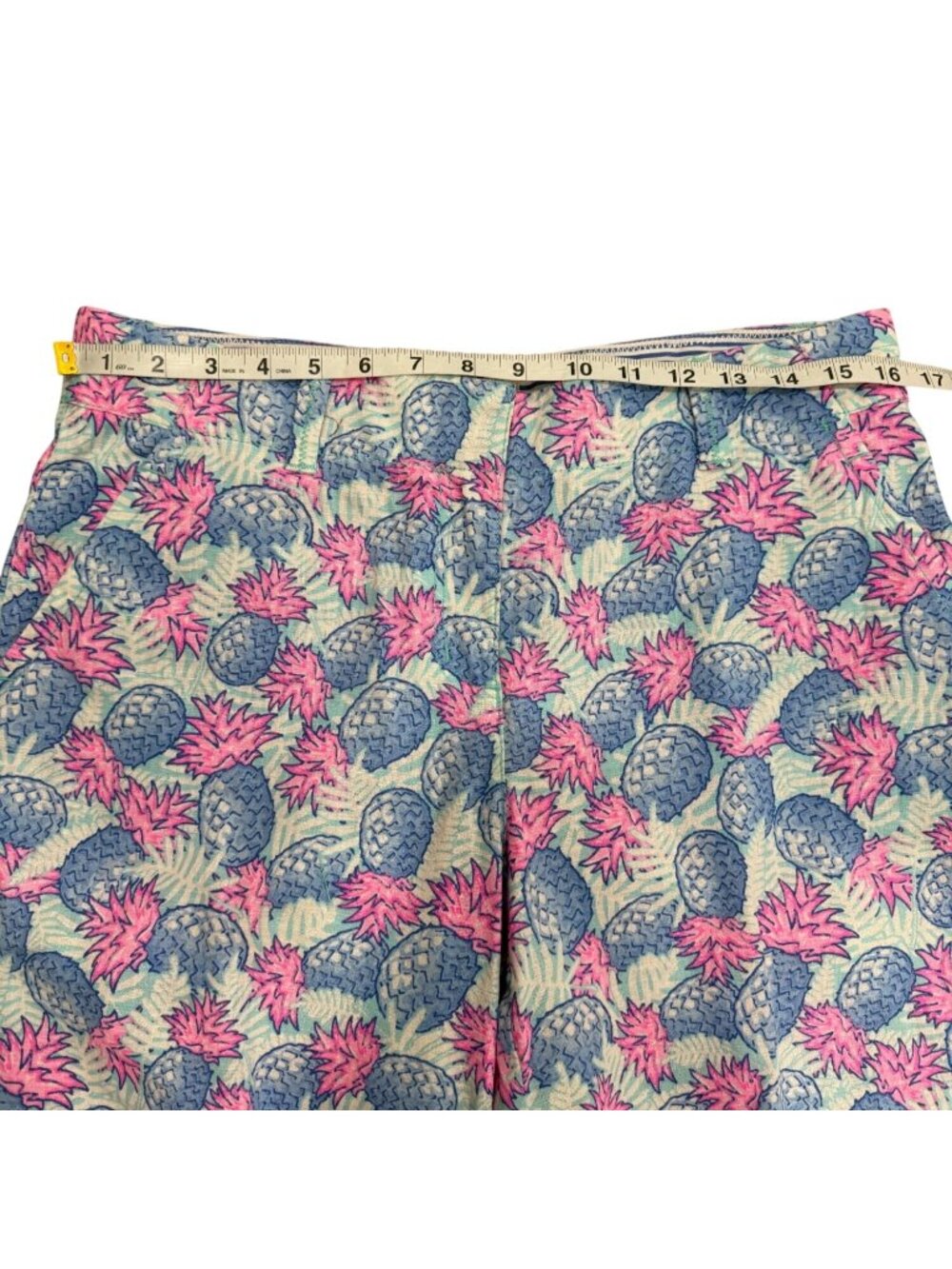 Vineyard Vines Womens Size 10 Capri Pants Linen Blend Pineapple Catamaran Blue - Picture 4 of 7